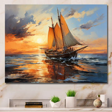 Boat Expressive Seascapes I - Boat Canvas Wall Art